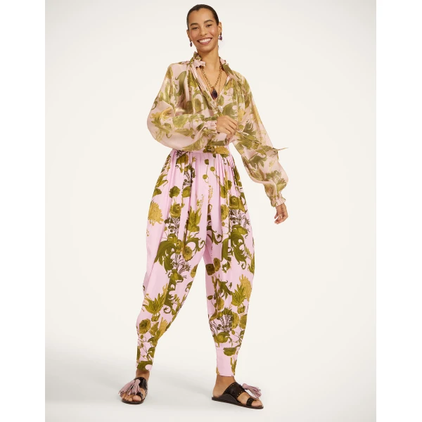 La DoubleJ Harem Pants in Coven Pink at Luxury Shoes 