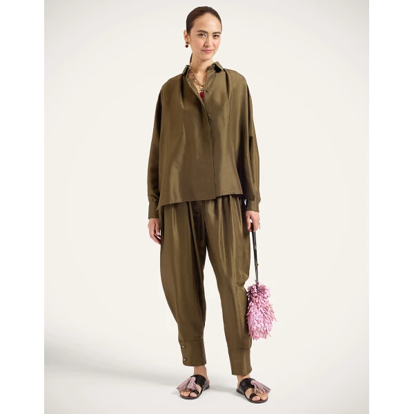 La DoubleJ Harem Pants in Moss Green at Luxury Shoes 