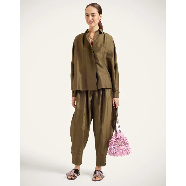 La DoubleJ Harem Pants in Moss Green at Luxury Shoes 