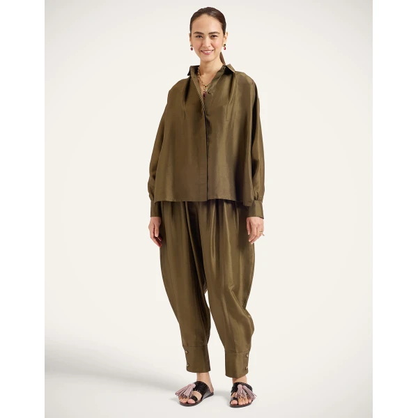 La DoubleJ Harem Pants in Moss Green at Luxury Shoes 