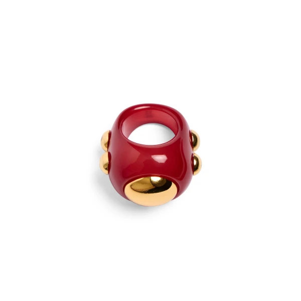 La DoubleJ Hathor Ring in Red, view 4