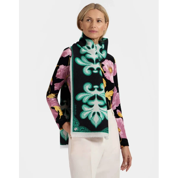 La DoubleJ Herald Scarf 30 in Herald Black at Luxury Shoes 