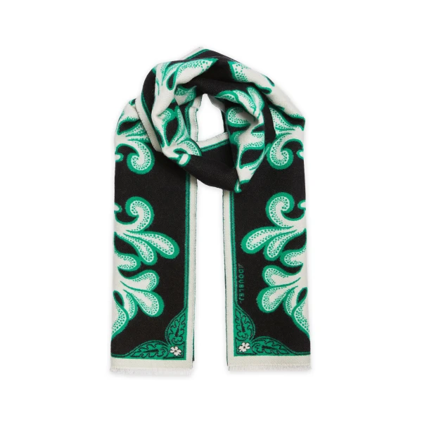 La DoubleJ Herald Scarf 30 in Herald Black at Luxury Shoes 