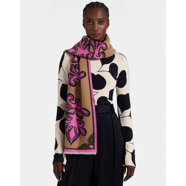 La DoubleJ Herald Scarf 30 in Herald Chocolate at Luxury Shoes 