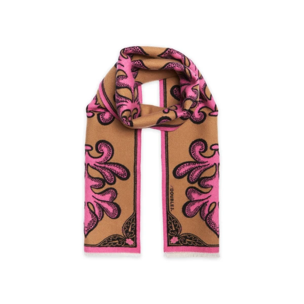 La DoubleJ Herald Scarf 30 in Herald Chocolate at Luxury Shoes 