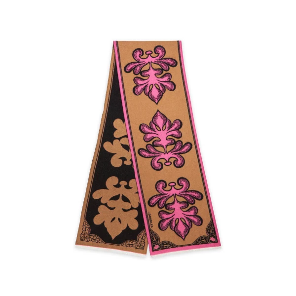 La DoubleJ Herald Scarf 30 in Herald Chocolate at Luxury Shoes 