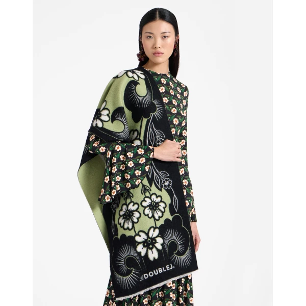 La DoubleJ Herald Scarf 50 in Mayfair Black at Luxury Shoes 