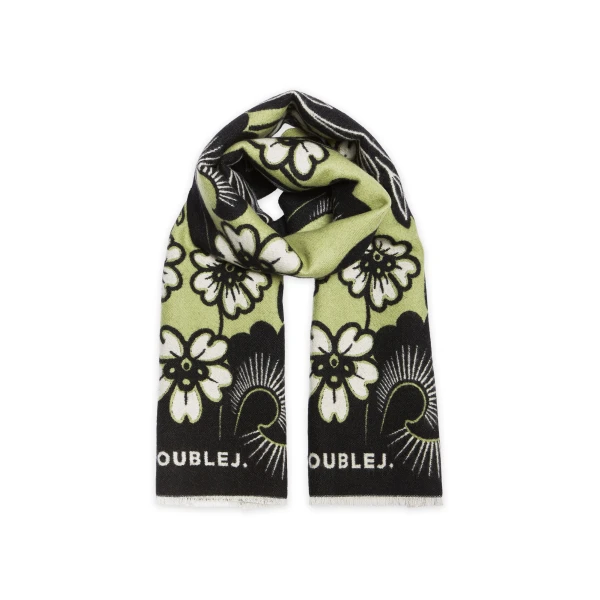La DoubleJ Herald Scarf 50 in Mayfair Black at Luxury Shoes 
