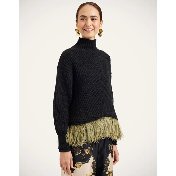 La DoubleJ High Kick Sweater in Black at Luxury Shoes 
