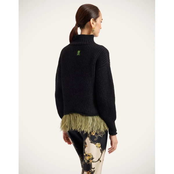 La DoubleJ High Kick Sweater in Black at Luxury Shoes 