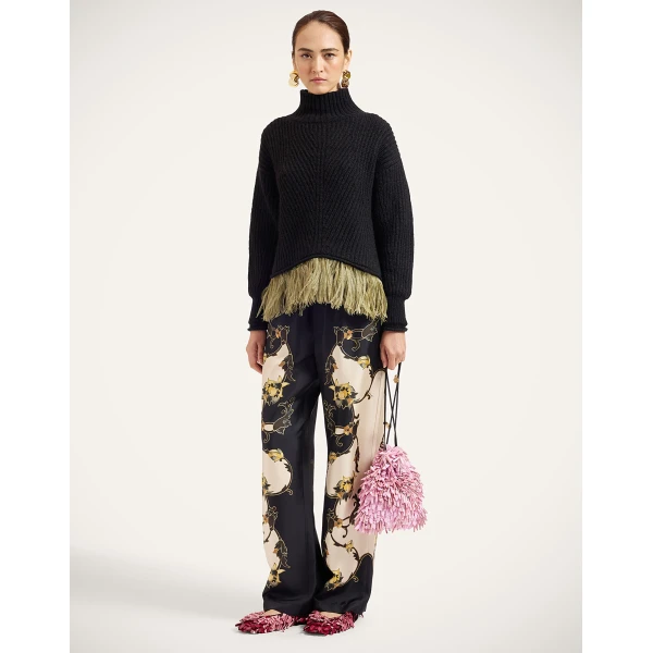 La DoubleJ High Kick Sweater in Black at Luxury Shoes 