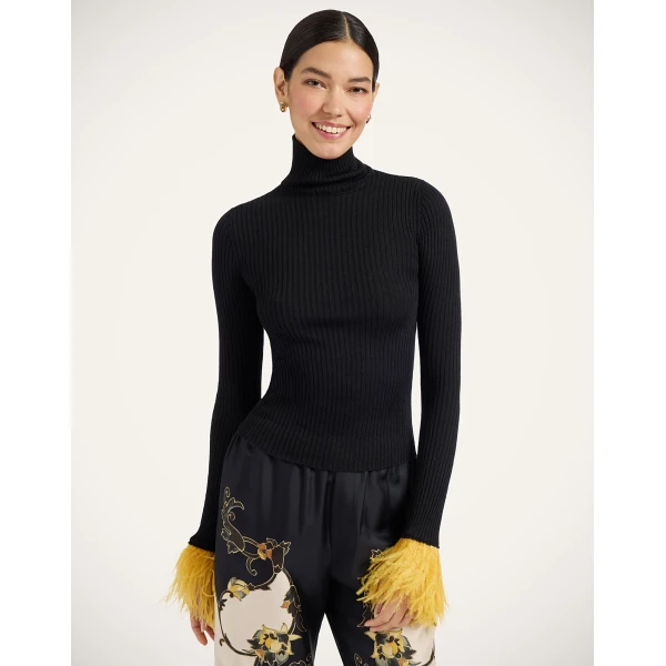 La DoubleJ High Kick Top in Black, view 2