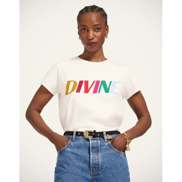 La DoubleJ High Tee Shirt in Divine White, view 2