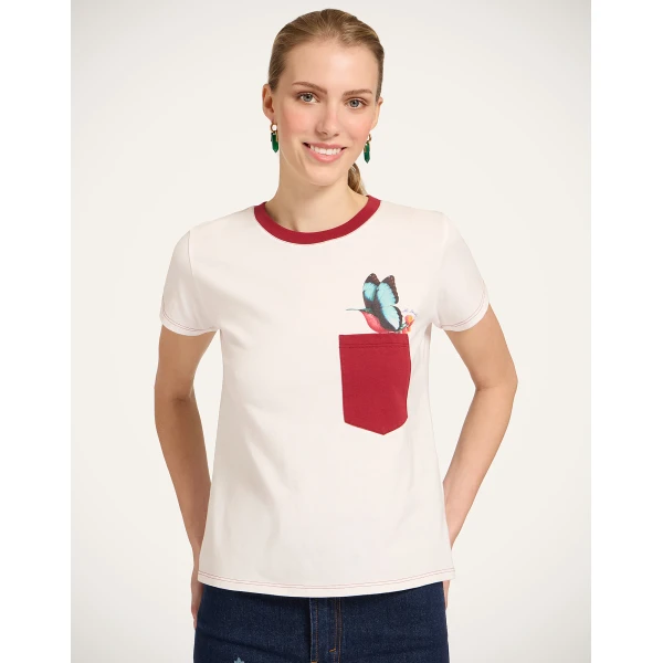 La DoubleJ High Vibe Tee in Butterbird White Top, view 2