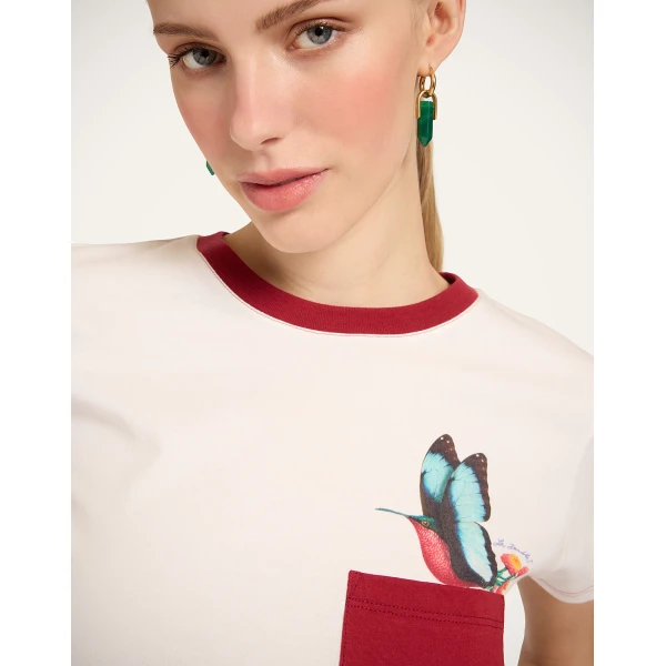 La DoubleJ High Vibe Tee in Butterbird White Top, view 5