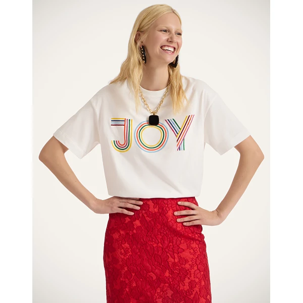 La DoubleJ House T-Shirt in Joy Off White Top, view 2