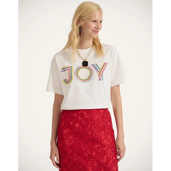 La DoubleJ House T-Shirt in Joy Off White Top, view 5