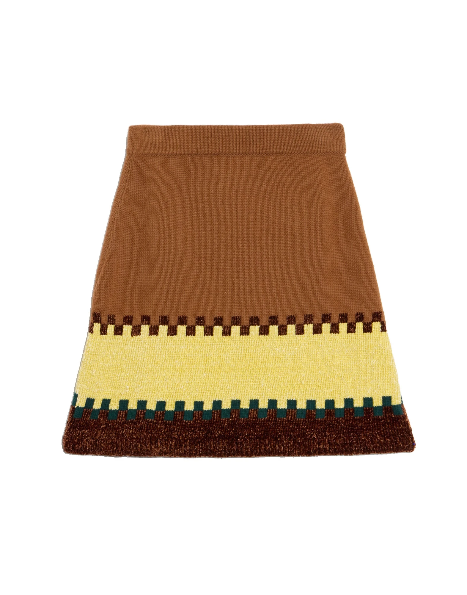 La DoubleJ In My Power Mini Skirt in Color Block Camel and Light Yellow at Luxury Shoes La DoubleJ In My Power Mini Skirt in Color Block Camel and Light Yellow at Luxury Shoes