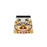 La DoubleJ In My Power Mini Skirt in Multicolor Ivory & Red