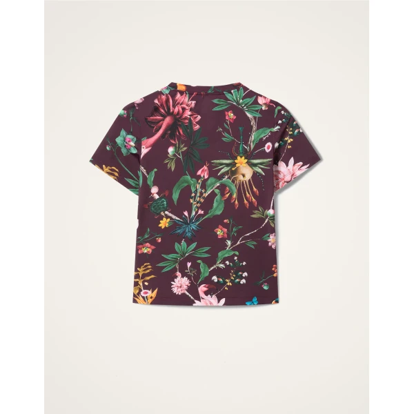 La DoubleJ Jazzercize T-Shirt in Zooflora Burgundy Top, view 6