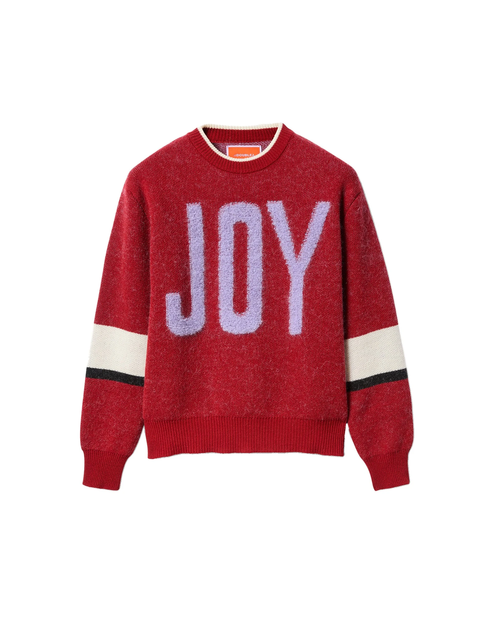 La DoubleJ Joy Sweater in Color Block Red & Lilac La DoubleJ Joy Sweater in Color Block Red & Lilac