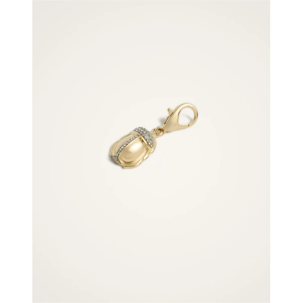 La DoubleJ Khepri Charm in 24K Gold Plate & Rhinestone, view 3