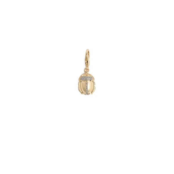 Khepri Charm in 24K Gold Plate & Rhinestone