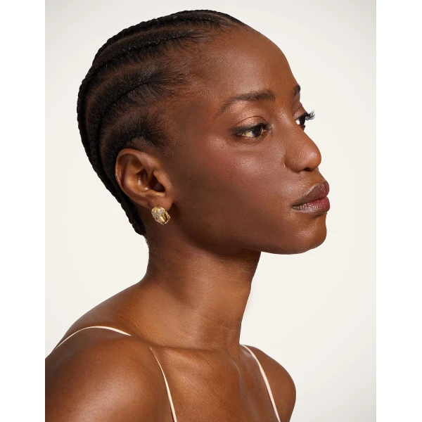 La DoubleJ Khepri Studs in 24K Gold Plate & Rhinestone, view 2