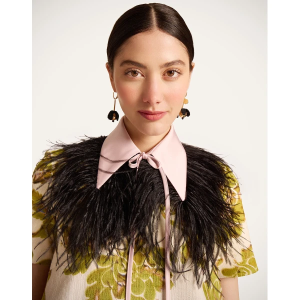 La DoubleJ La Scala Collar in Black Duchesse at Luxury Shoes 