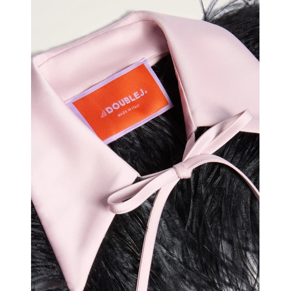 La DoubleJ La Scala Collar in Black Duchesse at Luxury Shoes 