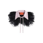 La DoubleJ La Scala Collar in Black Duchesse at Luxury Shoes 