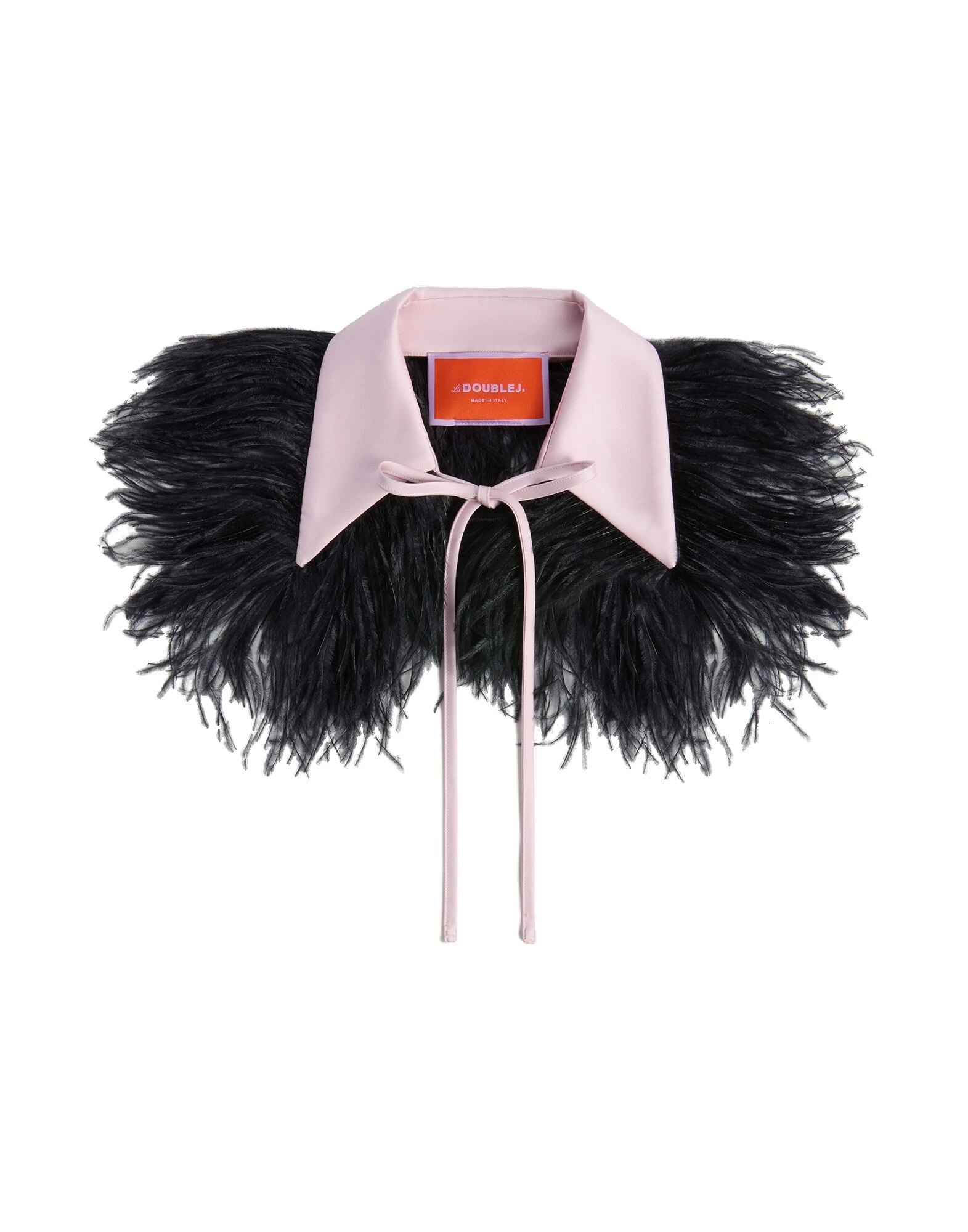 La DoubleJ La Scala Collar in Black Duchesse at Luxury Shoes La DoubleJ La Scala Collar in Black Duchesse at Luxury Shoes