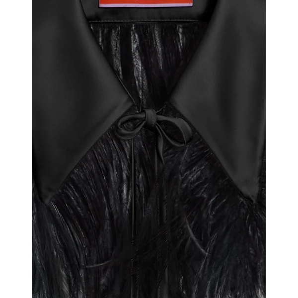 La DoubleJ La Scala Collar in Black Techno Duchesse at Luxury Shoes 