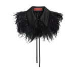 La DoubleJ La Scala Collar in Black Techno Duchesse at Luxury Shoes 