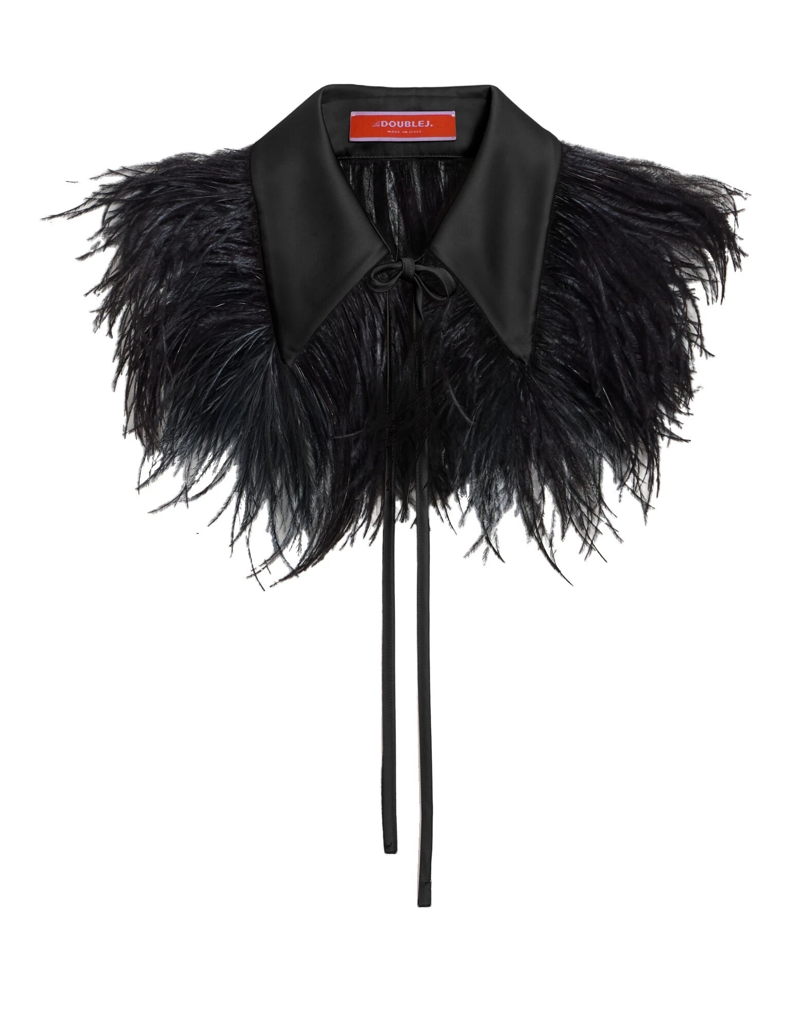 La DoubleJ La Scala Collar in Black Techno Duchesse at Luxury Shoes La DoubleJ La Scala Collar in Black Techno Duchesse at Luxury Shoes