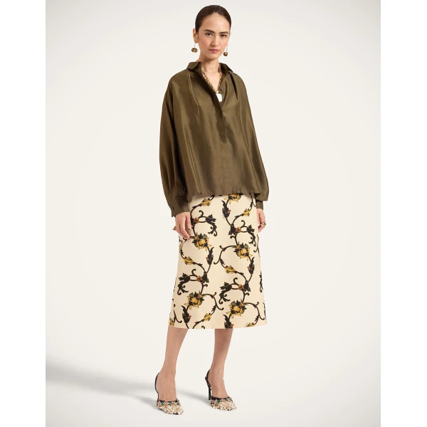La DoubleJ La Scala Shirt in Moss Green at Luxury Shoes 