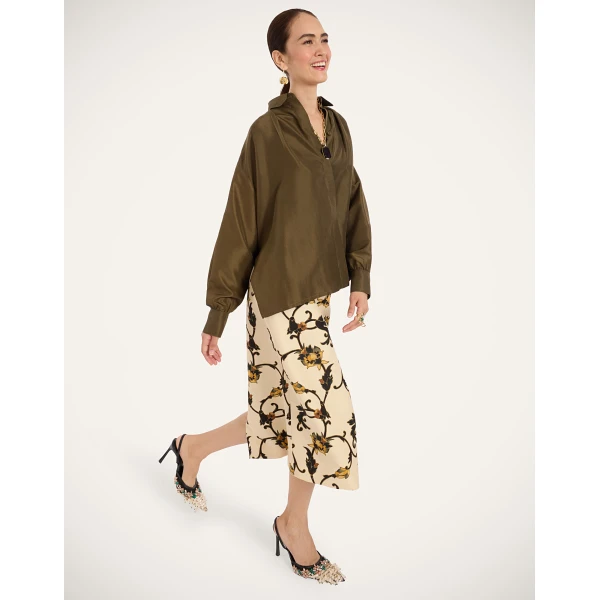 La DoubleJ La Scala Shirt in Moss Green at Luxury Shoes 