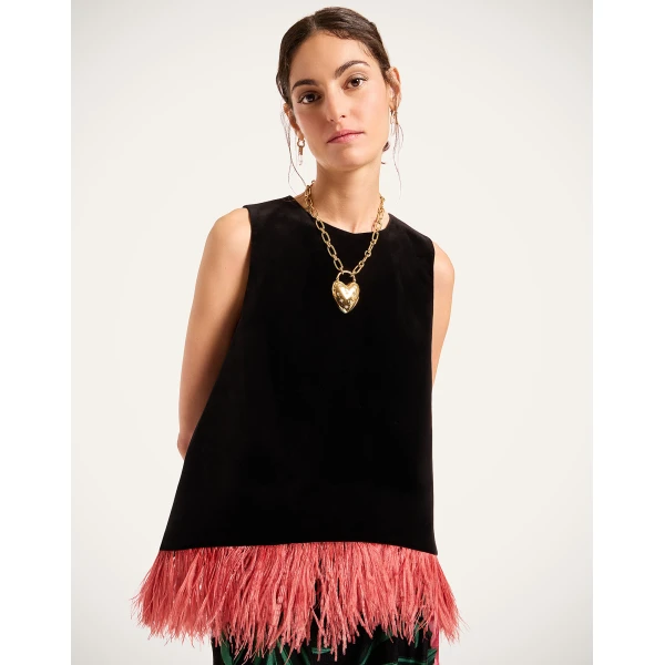 La DoubleJ La Scala Top in Black, view 2