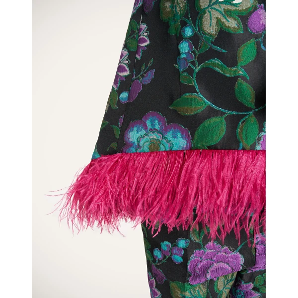 La DoubleJ La Scala Top in Botanical Black at Luxury Shoes 