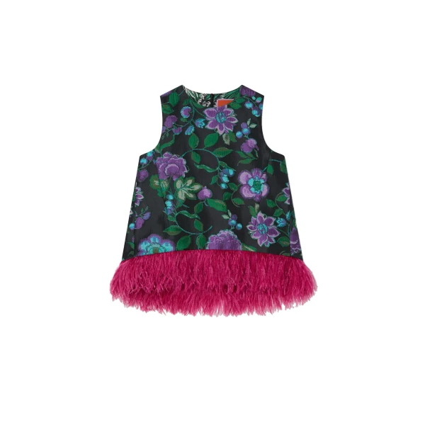 La DoubleJ La Scala Top in Botanical Black at Luxury Shoes 