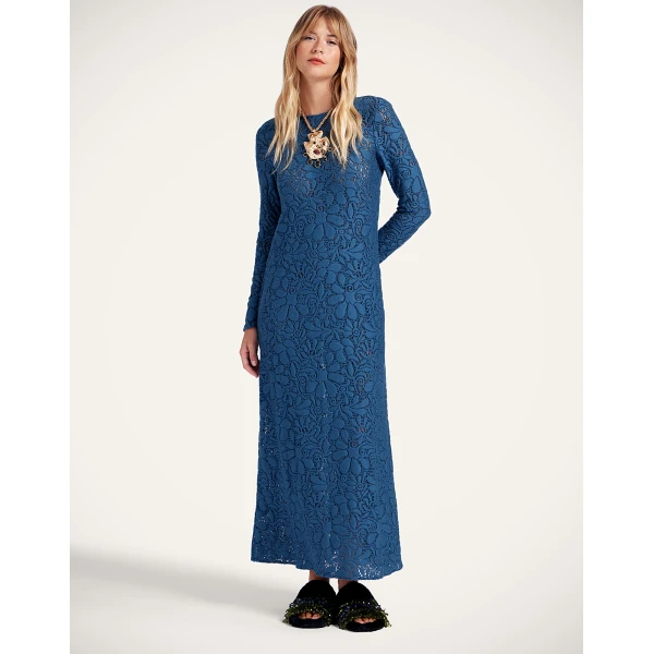 La DoubleJ Lacey Long Sleeve Swing Dress in Blue, view 2