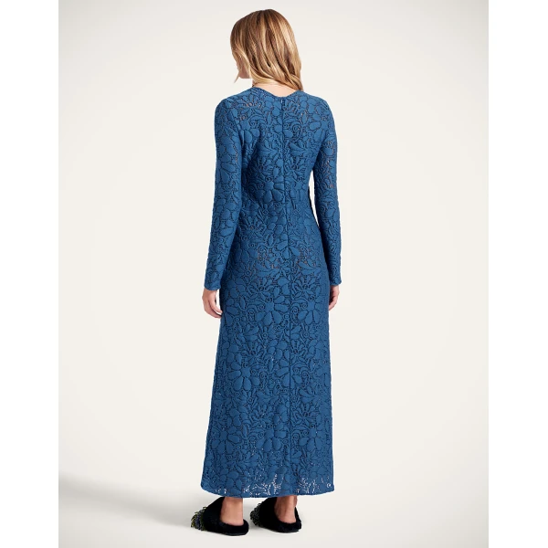 La DoubleJ Lacey Long Sleeve Swing Dress in Blue, view 3