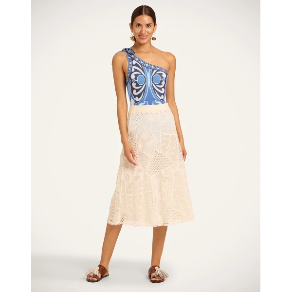 La DoubleJ Lacey Lungomare Skirt in Ivory, view 2