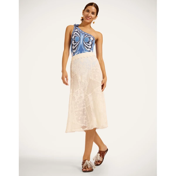 La DoubleJ Lacey Lungomare Skirt in Ivory, view 4