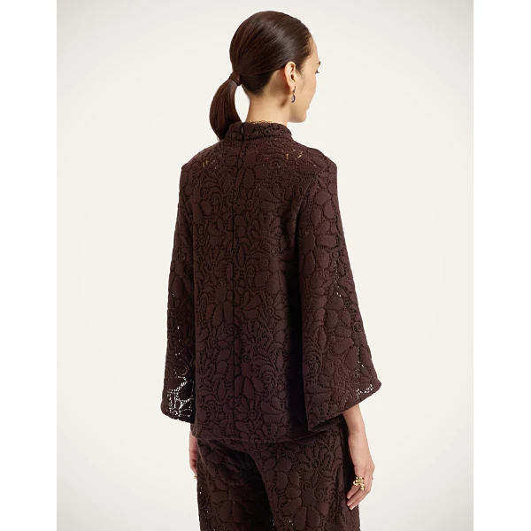 La DoubleJ Lacey Make An Exit Top in Chocolate at Luxury Shoes 