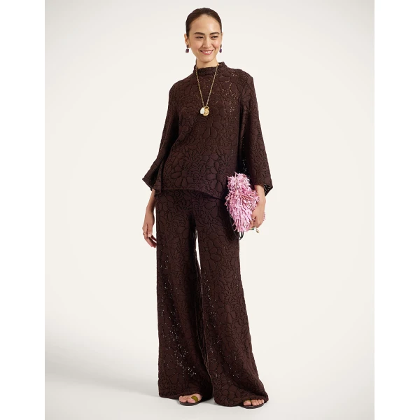 La DoubleJ Lacey Make An Exit Top in Chocolate at Luxury Shoes 