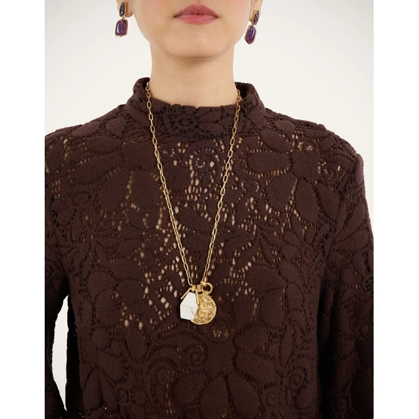 La DoubleJ Lacey Make An Exit Top in Chocolate at Luxury Shoes 