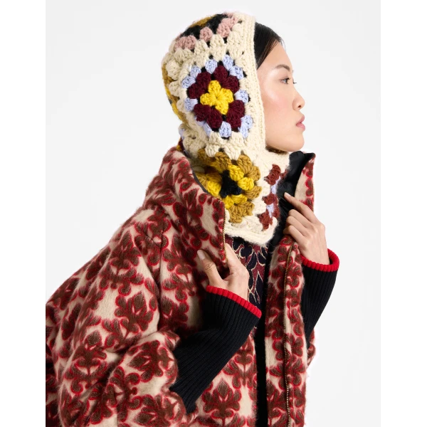 La DoubleJ Lacey Snood in Flower Tile Ivory at Luxury Shoes 