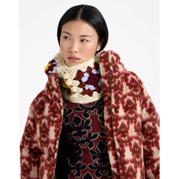 La DoubleJ Lacey Snood in Flower Tile Ivory at Luxury Shoes 