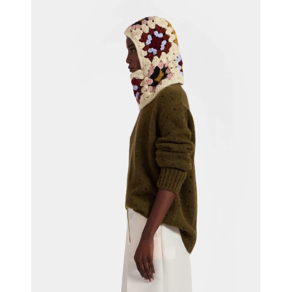 La DoubleJ Lacey Snood in Flower Tile Ivory at Luxury Shoes 